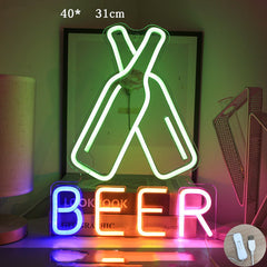 LED Creative Pendant Neon Light with Acrylic Backboard