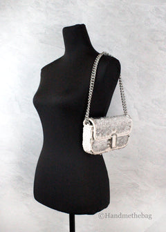 Marc Jacobs The Mini J Marc Shoulder Cream Sequined Bag