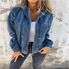 Elizabeth Hooded Zip Casual Jacket (One Piece)